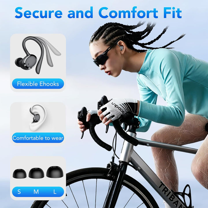 Bluetooth Kopfhörer Sport, Kopfhörer Kabellos Bluetooth 5.3 mit HD Mic, In Ear Kopfhörer mit 4 ENC K