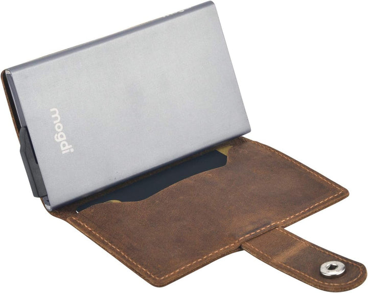 Premium Herren Portmonee RFID Schutz Kartenetui Business Geldbörse feinstes A++ Echtleder mogdi Nano