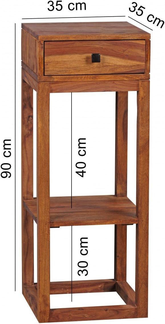FineBuy Möbel zum Wohlfühlen Massiver Beistelltisch PATAN Holz Massiv 90 x 35 x 35 cm | Telefontisch