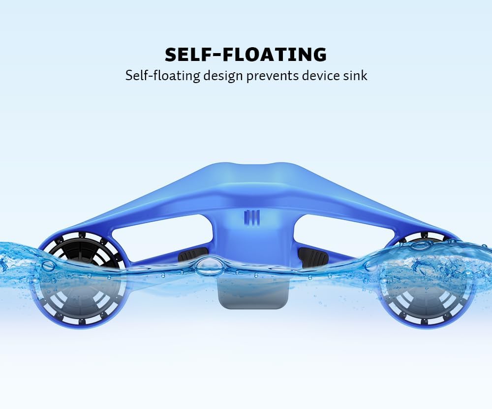 Asiwo Unterwasserscooter Tauchscooter mit Action Kamera Halterung, Seascooter mit Doppelmotor für Ta