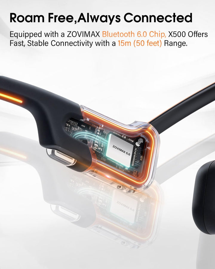 Knochenschall Kopfhörer Bluetooth 6.0 mit LED-Sicherheitslicht, Open Ear Sportkopfhörer Bluetooth mi