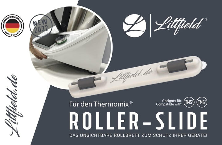 Littfield Drehkellenspatel & Roller-Slide - Thermomix Zubehör Set TM6 & TM5 - Spatel und Gleitbrett