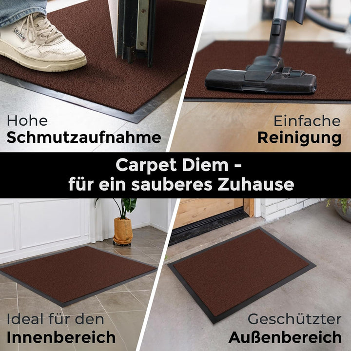 Jan Max Schmutzfangmatte - 8 Farben - Fussmatte mit 2900g/m2 PP Twisted Heatset Faser - 2,4l/m2 Feuc