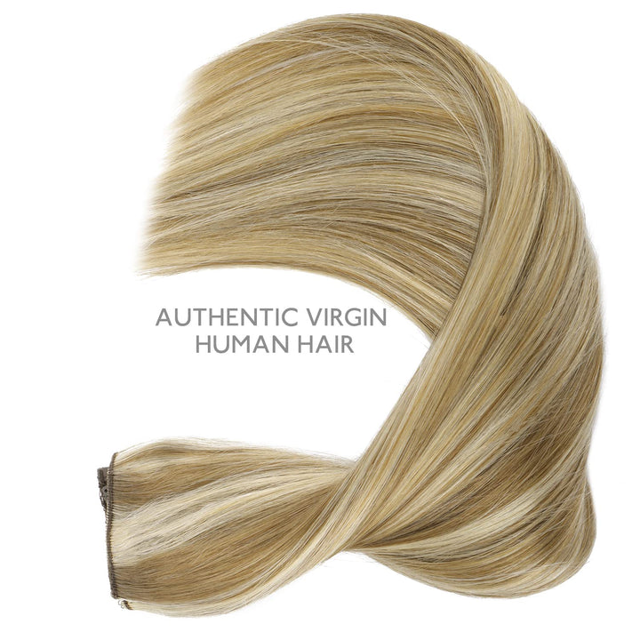 WENNALIFE Secret Hair Extensions Echthaar, 50cm 20 Inch 75g Ash Braun Highlights Goldblond Remy Haar