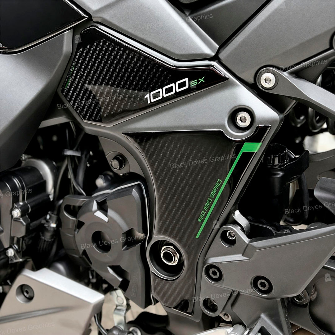 3D Harzaufkleber Protektoren kompatibel mit Kawasaki Ninja 1000 SX 2020-2022 (Motorschutz), Motorsch