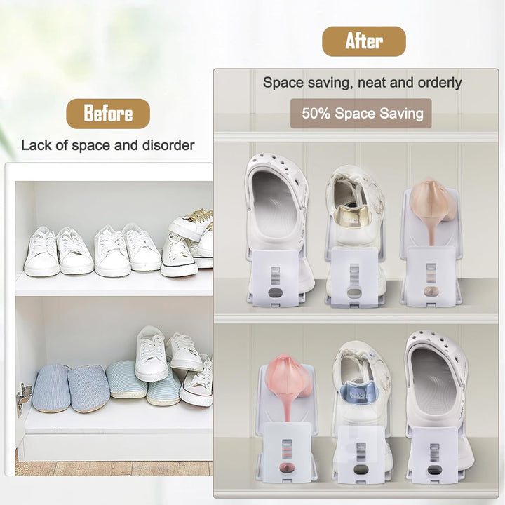 20stk Schuhstapler Platzsparend, 3-Lagig Einstellbar Schuhe Stapeln, Schuh Organizer für Schrank, ru