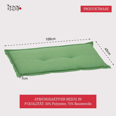 Beo Bankauflage 100 x 45 cm Waschbar Ascot | Premium-Qualität Made in EU | Atmungsaktive Gartenbank