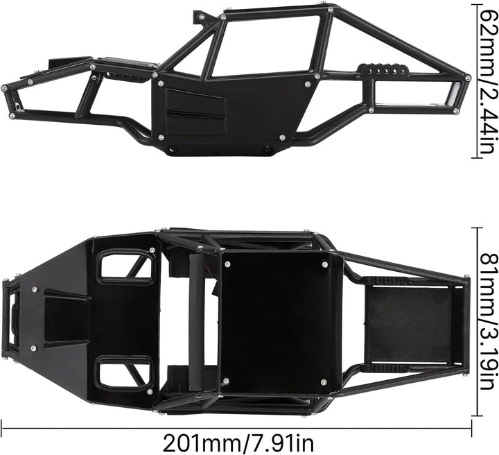 INJORA Rock Tarantula Nylon Buggy Karosserie Chassis Kit für TRX4M Upgrade 1/18 RC Crawler,schwarz,