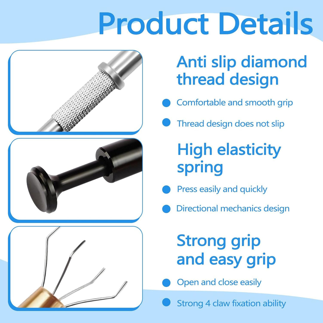 Huakaile 10 Stück 4-Klauen-Piercing-Kugelgreifer, 4 Zinken, Juwelier-Aufhebungswerkzeuge, Piercing-A