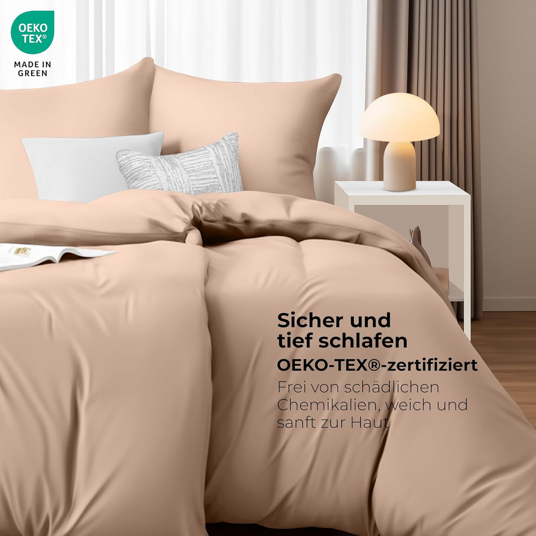 Utopia Bedding Bettwäsche 135x200 4teilig - Mikrofaser 2 Bettbezug 135x200 cm + 2 Kissenbezüge 80x80