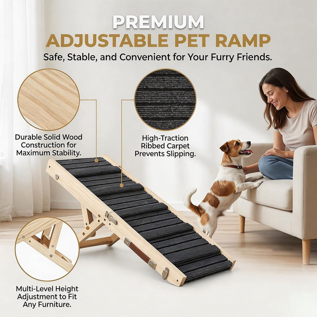 Hundetreppe für Kleine Hunde, Treppe für Hunde rutschfest, Verstellbar Hundetreppe Bett Extrabreite