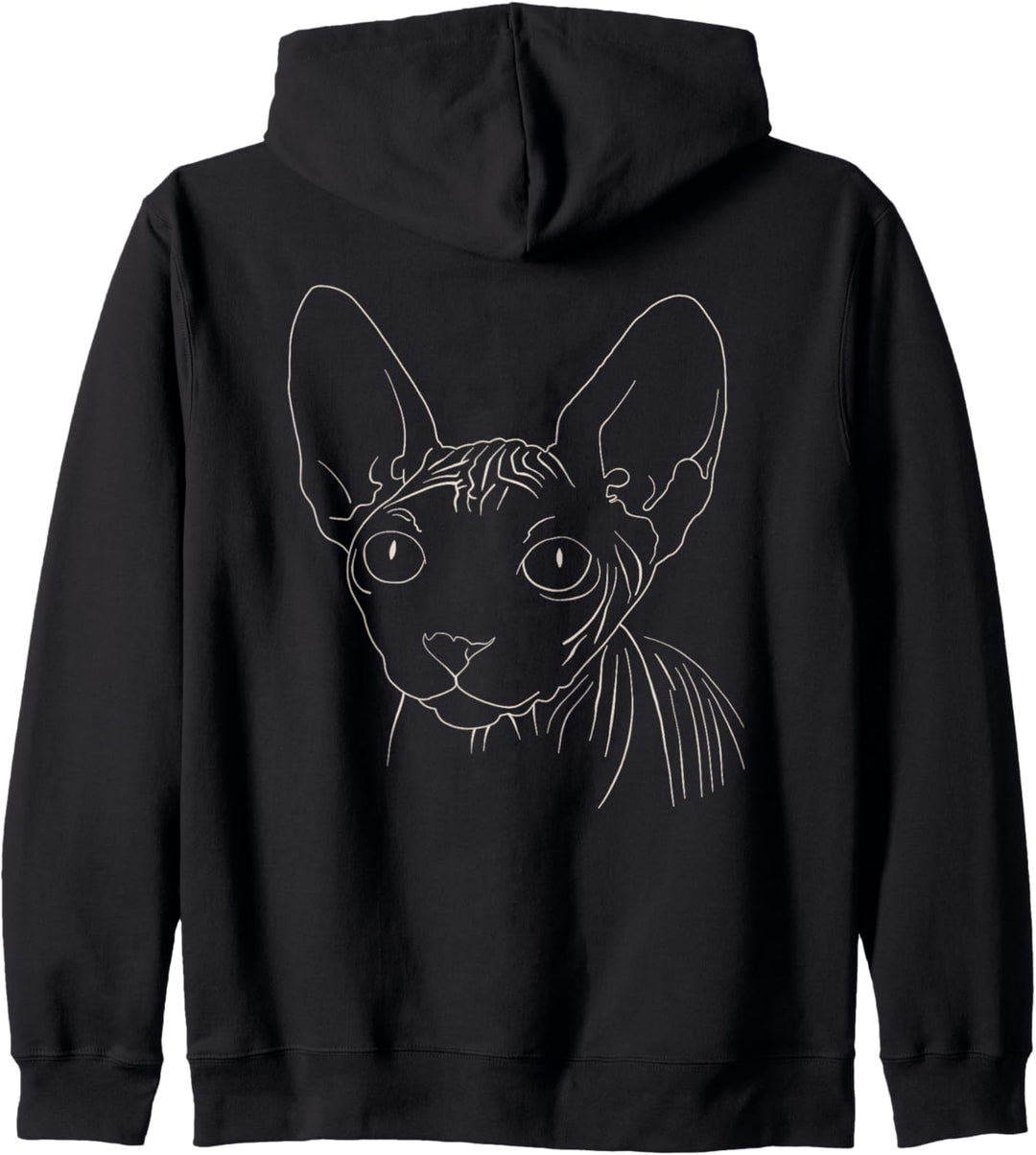 Sphynx Katze - Haarlose Sphinx Katzen Kopf - Minimalistisch Kapuzenjacke