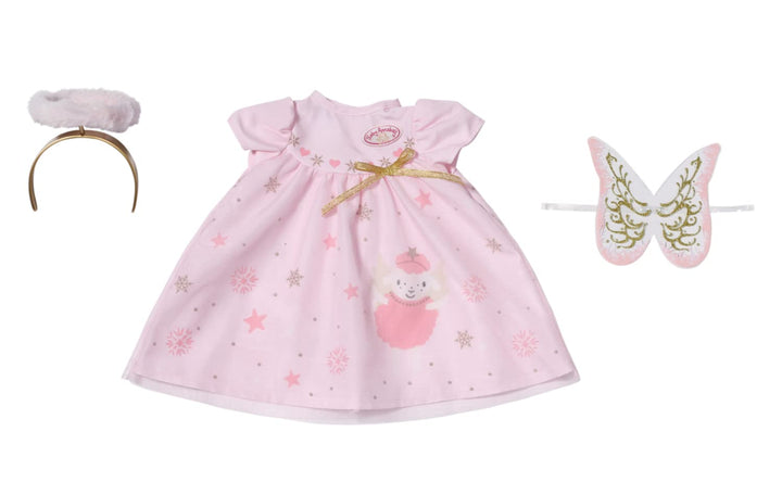 Baby Annabell Weihnachtskleid, Puppenkleid mit Flügeln und Haareif, für Puppen in 43 cm 707241 Zapf