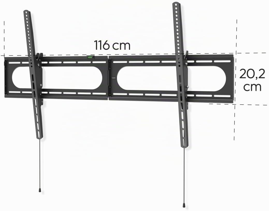Hama TV Wandhalterung neigbar, Slim (TV Wandhalterung 37-120 Zoll, VESA 50x50 bis VESA 1100x600, bis
