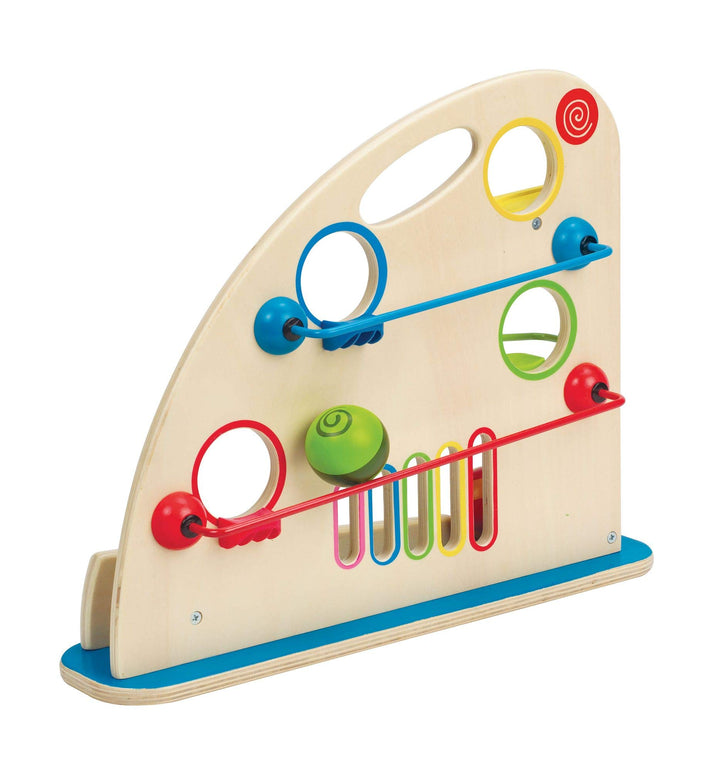 Hape Kugel-Rennbahn – Holzspielzeug mit bunten Holzkugeln und Doppelbahn, motorische und visuelle Fö