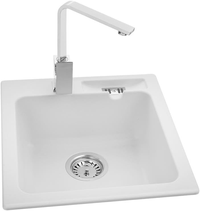 Axis Kitchen Malibu 20 Spülbecken Einbecken Spüle 43x47cm (AXIS WEISS), Axis Weiss