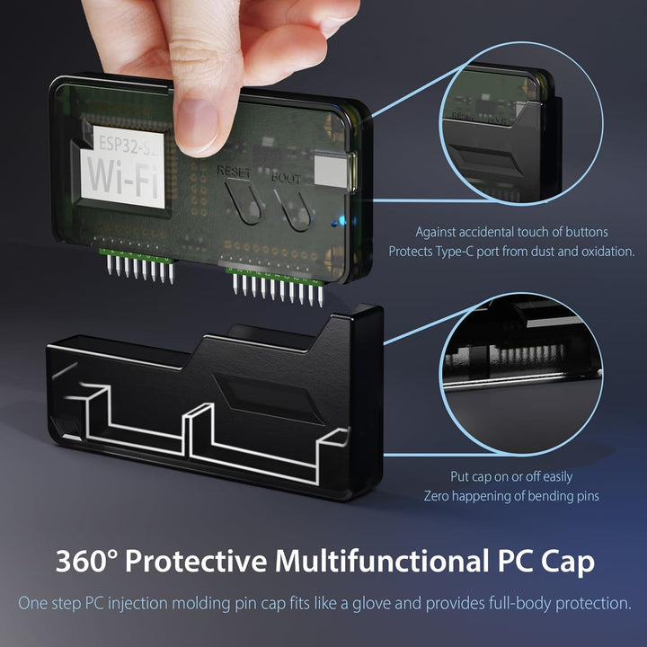 4 in 1 Protective Case Set for Flipper Zero Device and Wi-Fi Dev Board V1 ESP32-S2, Accessories for
