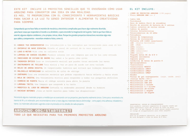 Arduino Offizielles Starter Kit für Anfänger K030007 [Projektbuch auf Spanisch], Projektbuch auf Spa