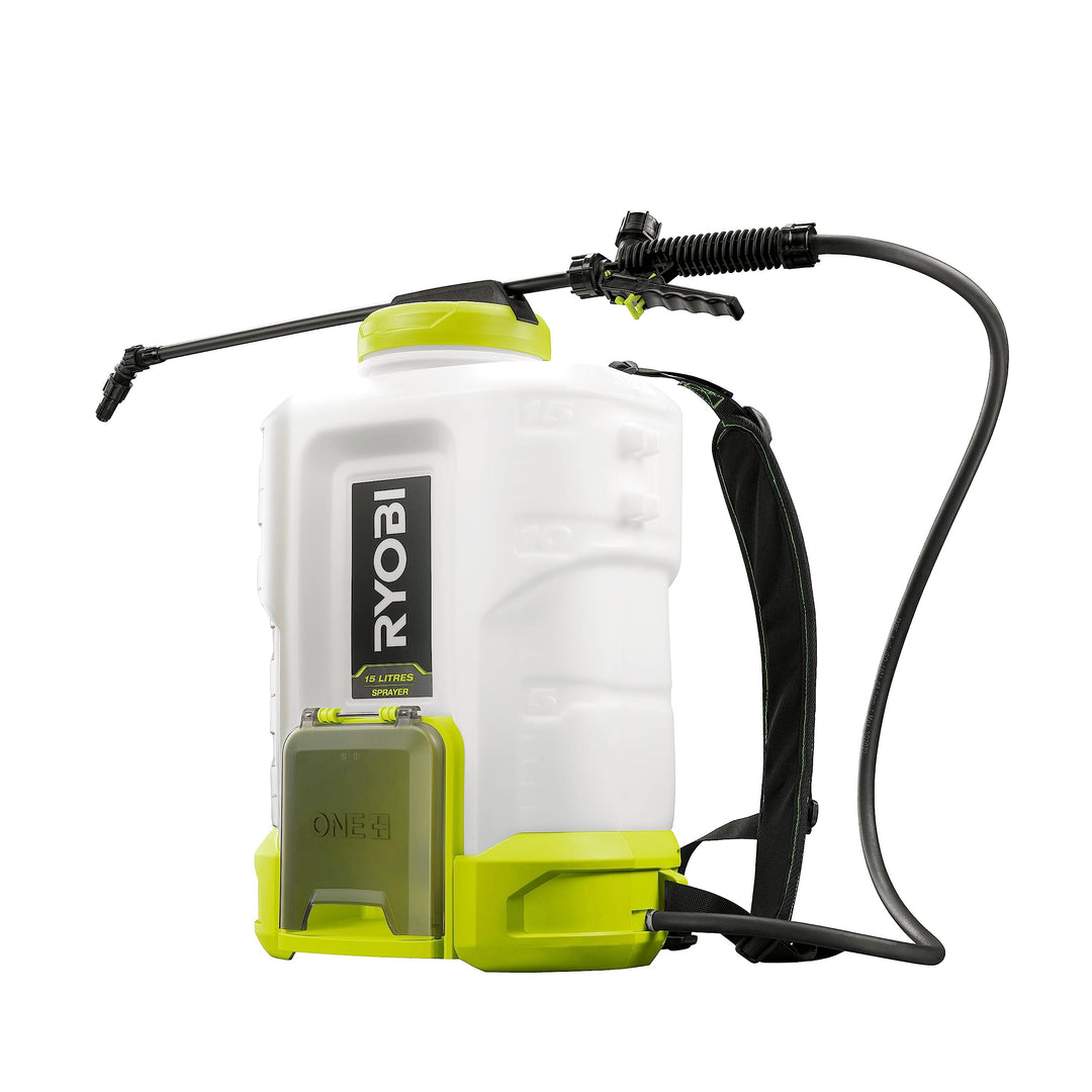 RYOBI 18 V ONE+ Akku-Drucksprüher RY18BPSB-0 (mit Tragegeschirr, 88 l/h Durchflussmenge, Einstellbar