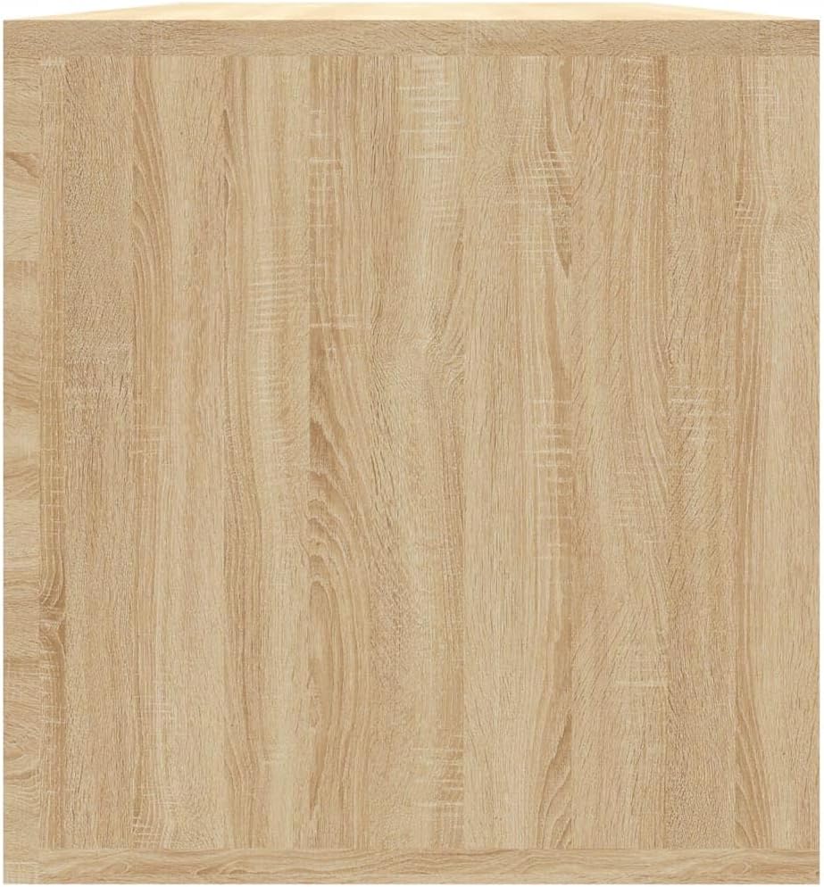 vidaXL Aufbewahrungsbox für Schallplatten 71x34x36 cm, Sonoma Eiche, Holzwerkstoff, 2 Fächer, Stabil