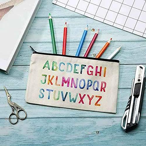 Jevina 50 Stück DIY Stoffbeutel Klein, Kosmetiktasche Klein, Leinwand ReiiVerschluss Tasche Bleistif