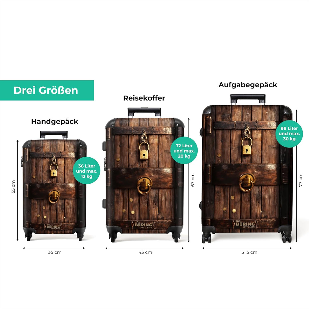 NoBoringSuitcases.com® Koffer XL Gross 77x51.5x28 cm Reisekoffer mit 4 Rollen Leicht Trolley Hartsch
