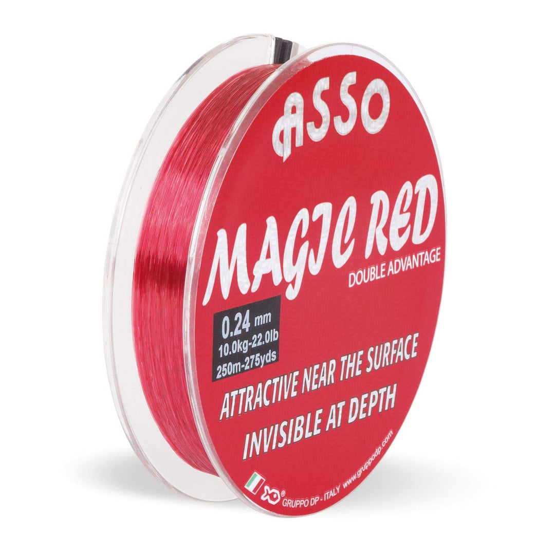 ASSO Angelschnur Monofil Profi - Magic Red Mono 0,18mm - 3,0kg - 1000m - Red, 0,18mm - 3,0kg - 1000m