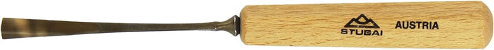 STUBAI Stemmeisen Stechbeitel Serie 52 - Form 26 | Gekröpftes Hohleisen 8 mm, mit Holzgriff, zum Vor