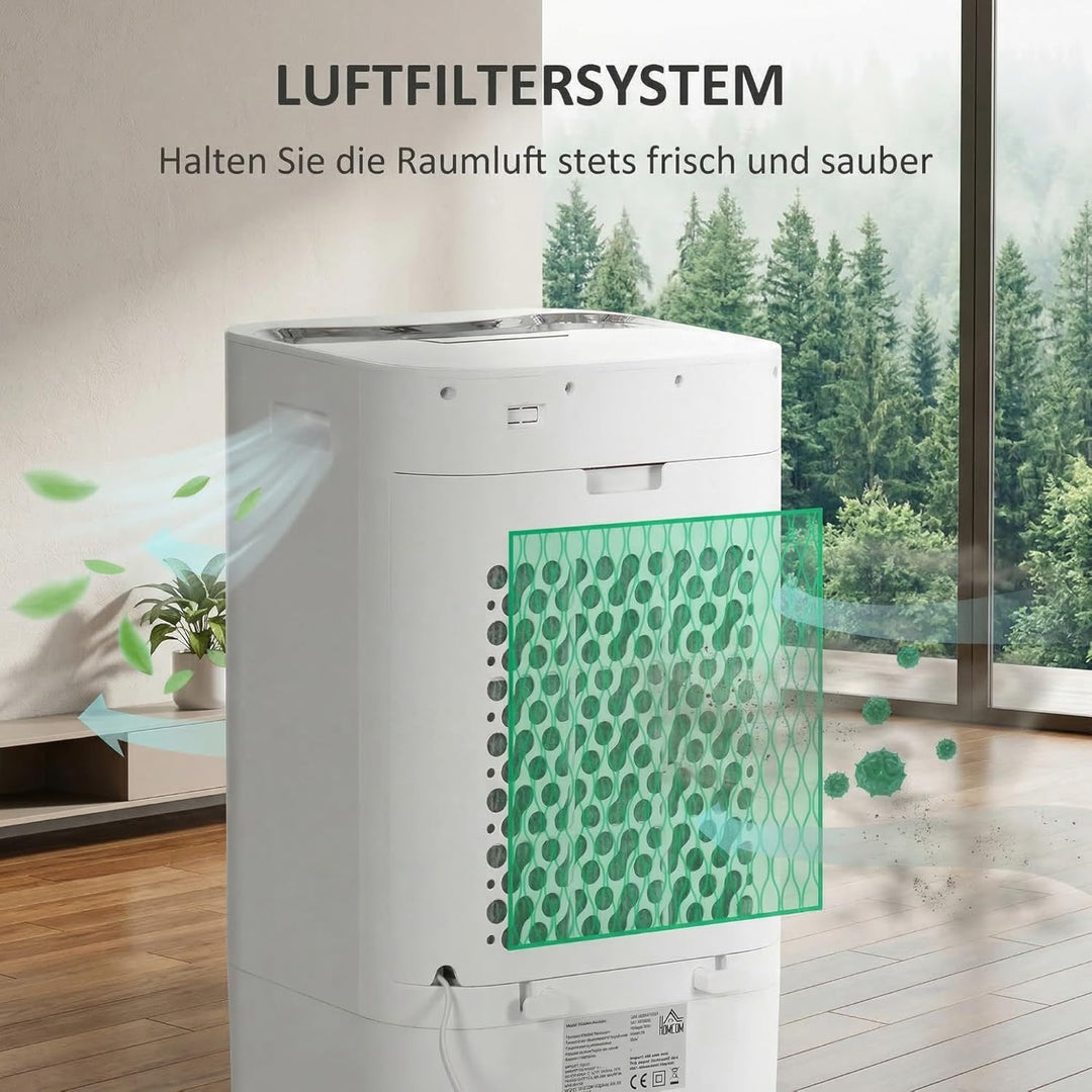 HOMCOM 3 in 1 Luftkühler mit Luftbefeuchtung Wasserkühlung 15L 60° oszillierendes Ventilator 65W mit