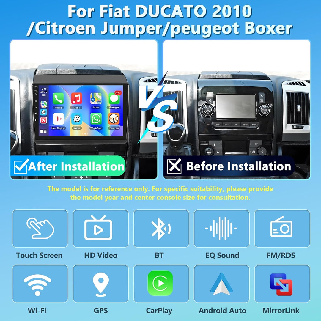 2GB+64GB Autoradio für FIAT Ducato 2010/für Citroen Jumper/für Peugeot Boxer mit Carplay Android Aut