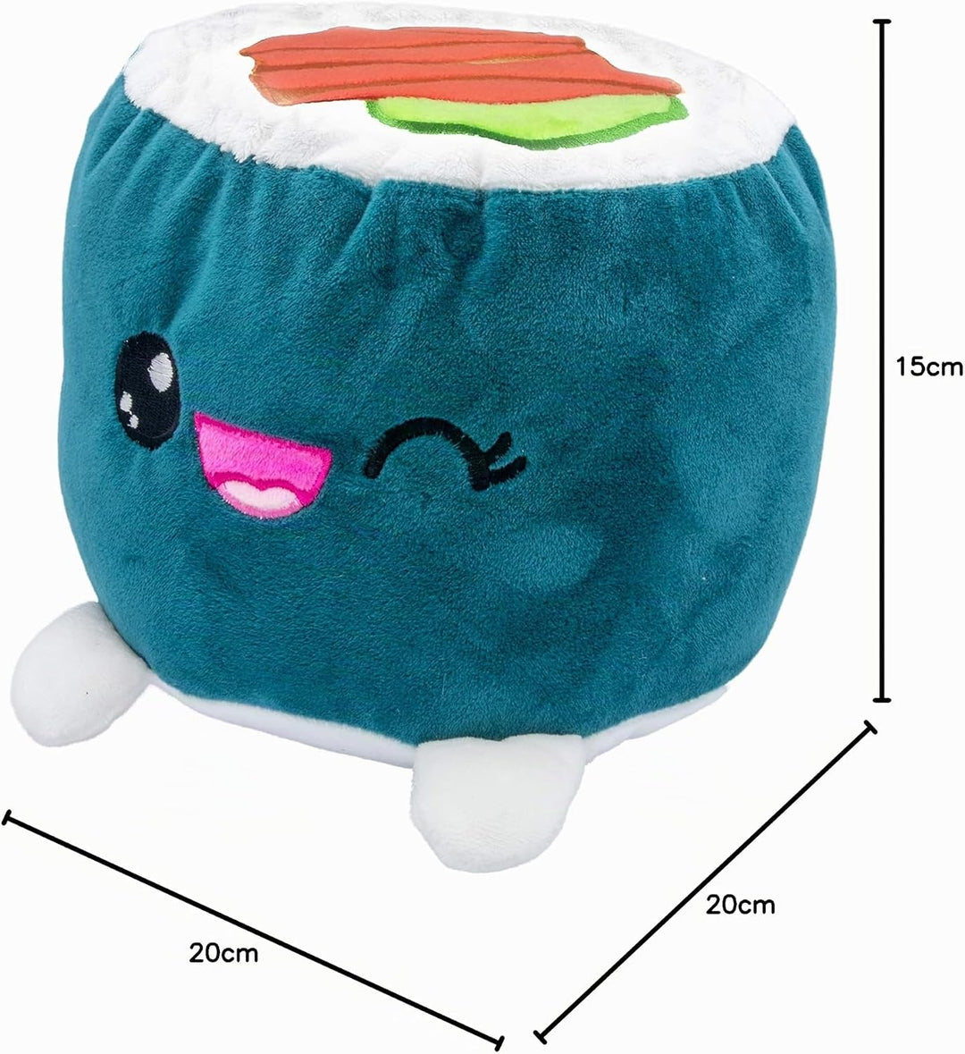 Joy Toy Plushi Maki Sushi mit Lachs Plüsch 20 cm, Rosa (Pink) Maki Lachs, Maki Lachs