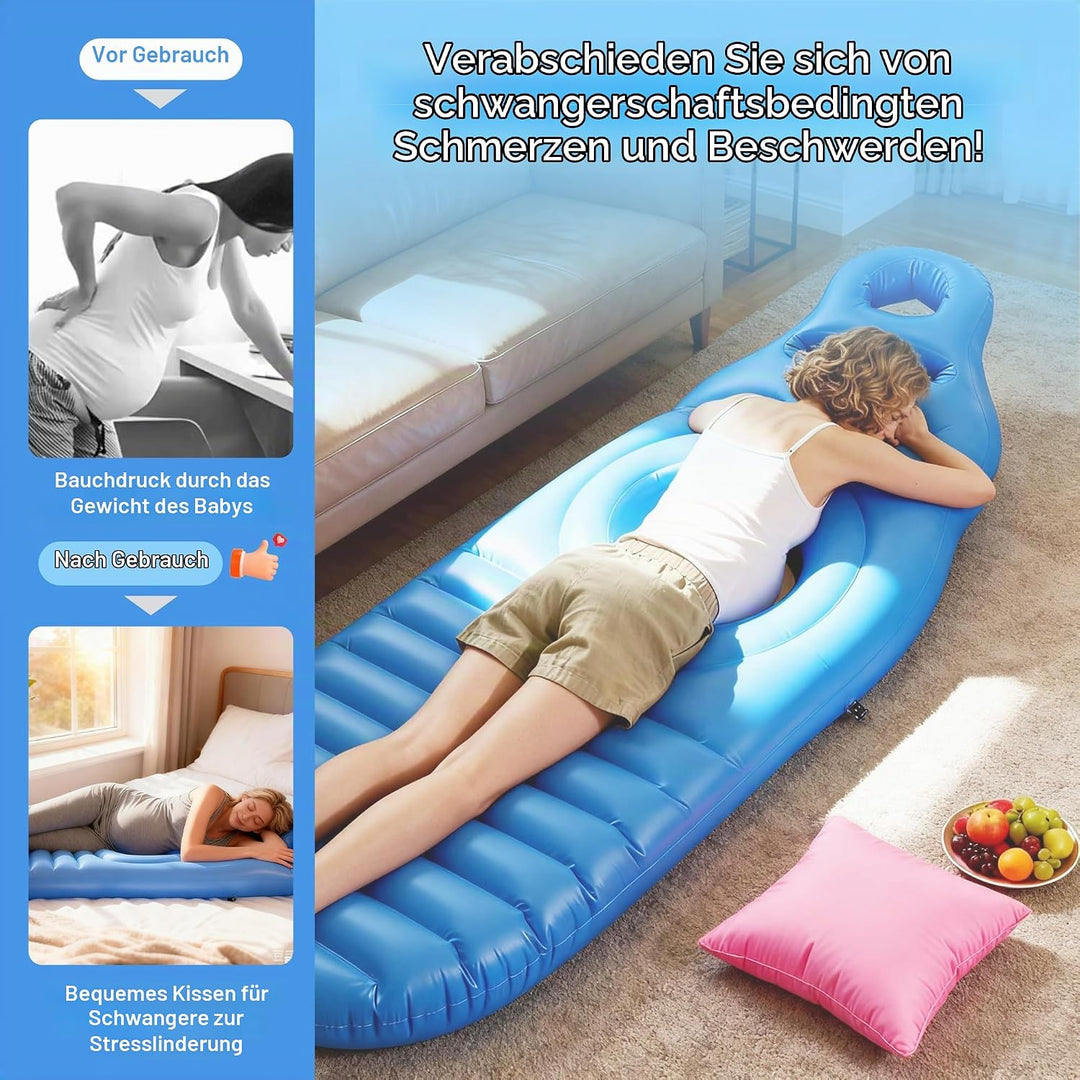 Aufblasbares Schwangerschaftskissen, perforierte PVC-Luftmatratze, Bauchliegematte, Ganzkörper-Schwa