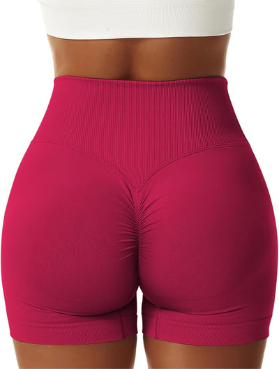 Vertvie Damen 2er Pack Gym Shorts V Cross Stretch Push Up Yoga Shorts Booty Scrunch Fitness Hosen Ku