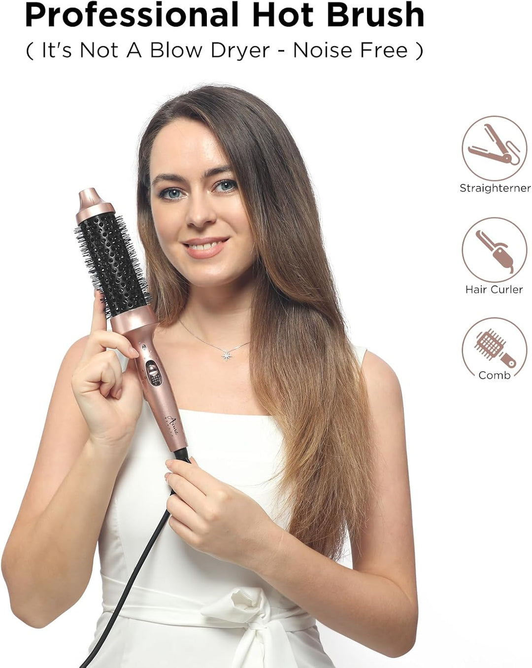 PARWIN PRO BEAUTY Thermal Brush Lockenbürste 40mm mit Heizung Keramik Turmalin Glätteisen Lockenstab