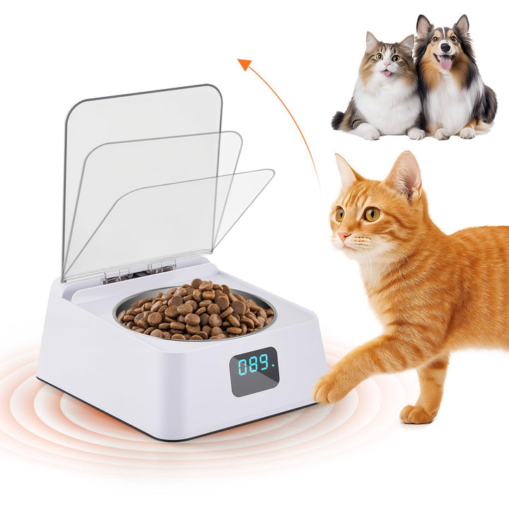 Futterautomat Katze nassfutter mit 350 ml Katzennapf,Nassfutterautomat für Katzen und Hunde Kleine,A