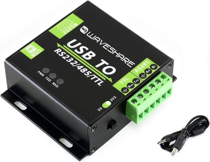 Waveshare USB to RS232/485/TTL Converter Onboard FT232RL Industrial Grade USB to RS232 Converter Sup