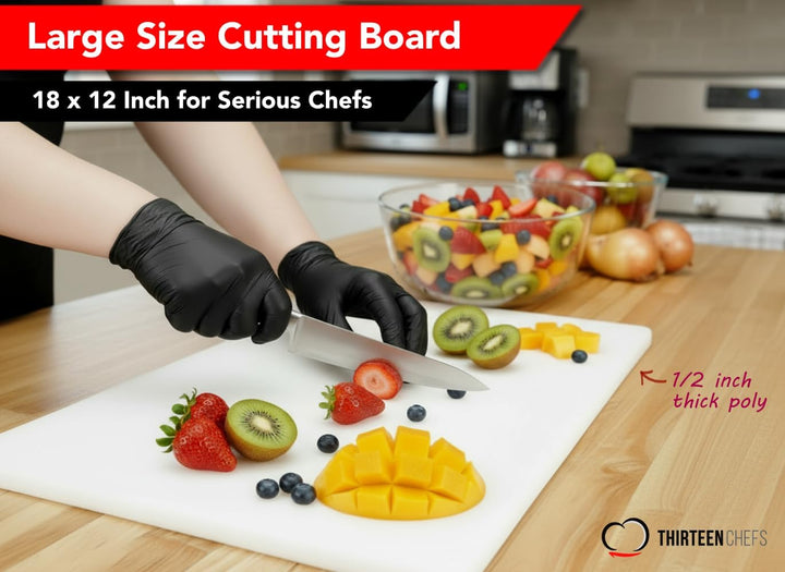 Thirteen Chefs Gewerbe Kunststoff-schneidebrett, NSF, hdpp high Density Poly weiss 18 x 12 x 0,5 inc