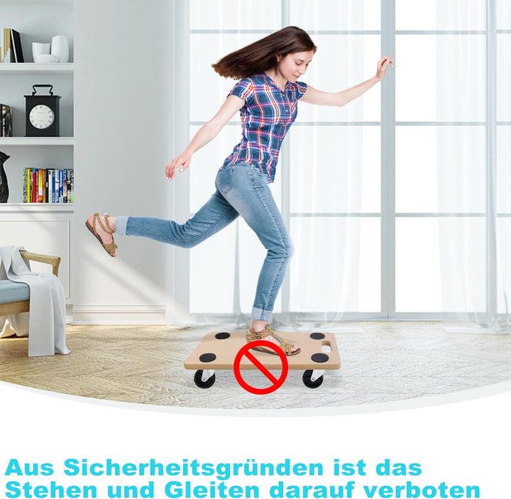 XMTECH Transportroller 580 x 290 mm, 200 kg Maximal Tragkraft, Rollbrett MDF Möbelroller Möbelhund R