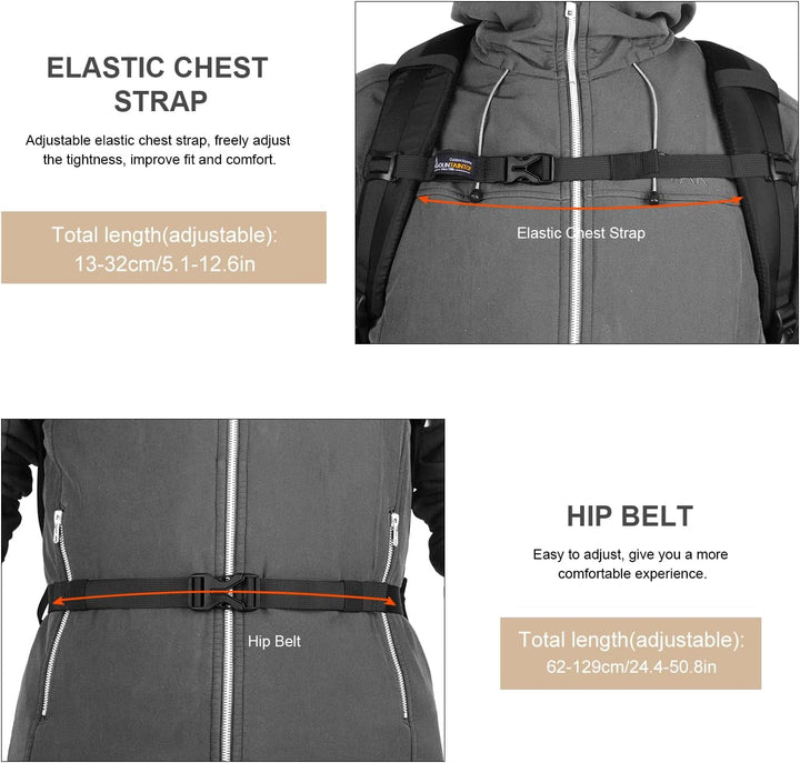 Mountaintop 30L/40L Wanderrucksack Herren Damen Daypack für Alltag und Outdoor, Tageswanderungen und