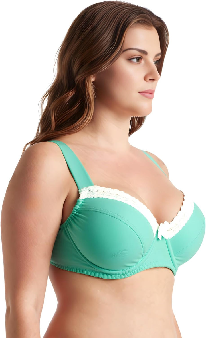 Curve Muse Damen-BH, ungefüttert, Balconette, Baumwolle, Spitze, Übergrösse, 2er- oder 3er-Pack 75E