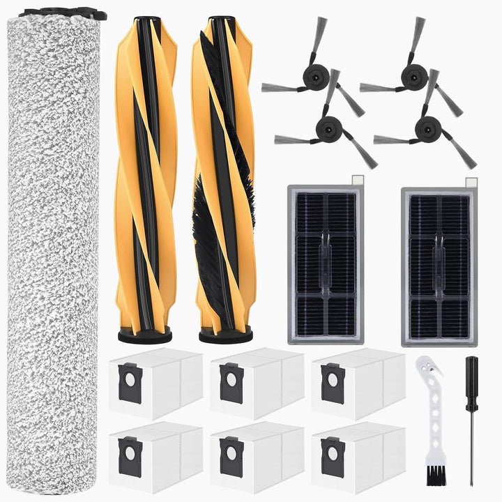 Zubehör Set für Mova Z60 Ultra Roller Complete Saugroboter, Ersatzteile mit 2 Hauptbürste, 1 Rollenw