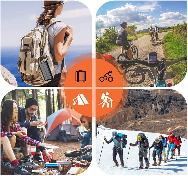 revolt Kurbeldynamo: Solar-Powerbank mit Kurbel & Extra-Solarpanel, 30.000 mAh, PD 20 Watt (Kurbel D