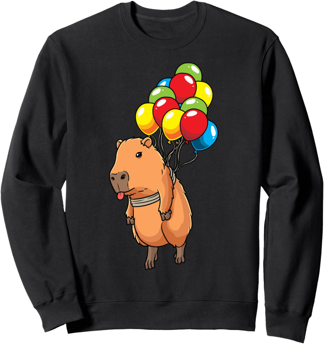 Capybara Wasserschwein Mit Luftballons Capybara Sweatshirt