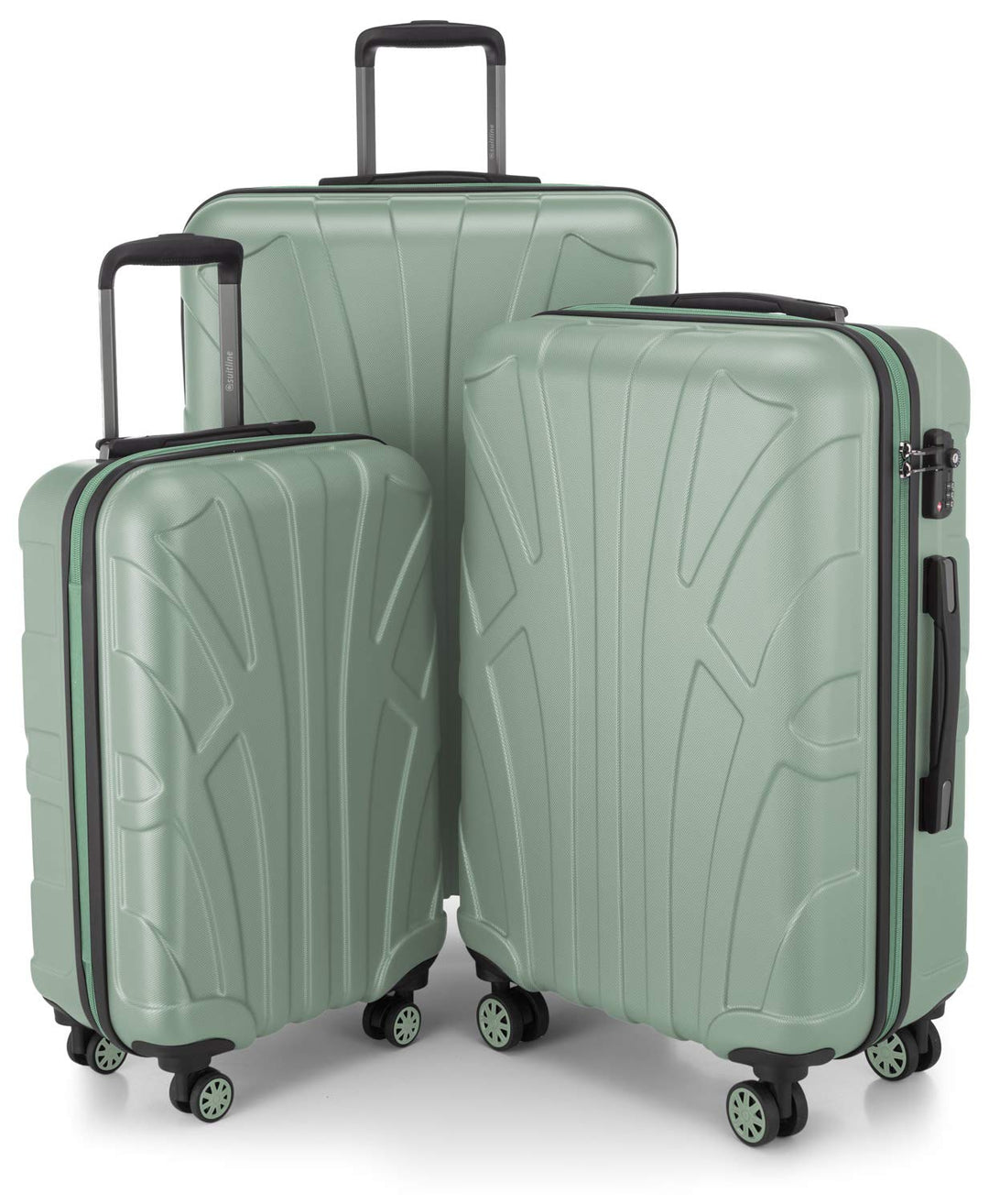 Suitline 3er Koffer-Set Trolley-Set Rollkoffer Hartschalen-Koffer Reisekoffer, TSA, (55 cm, 66 cm, 7