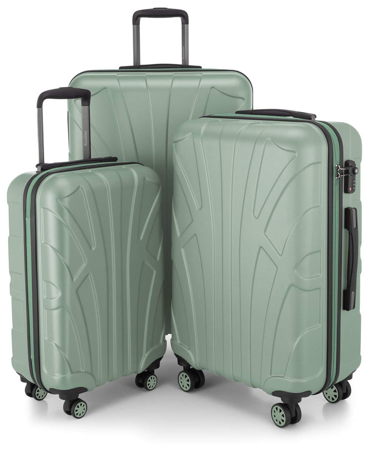 Suitline 3er Koffer-Set Trolley-Set Rollkoffer Hartschalen-Koffer Reisekoffer, TSA, (55 cm, 66 cm, 7