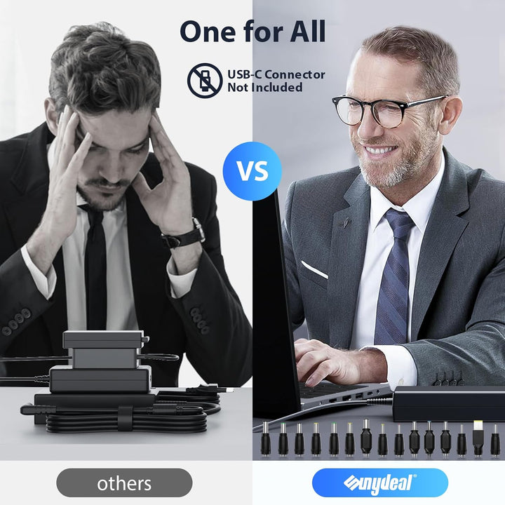 SUNYDEAL 90W Universal Netzteil Laptop Ladekabel Ladegerät für HP Lenovo ASUS Acer Dell Samsung Medi