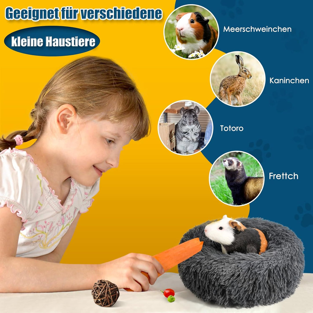 Plüsch Meerschweinchen Bett, Meerschweinchen Kuschelhöhle, herausnehmbares Kissen, super gemütlich,
