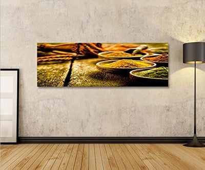 islandburner Bild Bilder auf Leinwand Gewürze Kochen Küche Orientalisch Panorama XXL Poster Leinwand