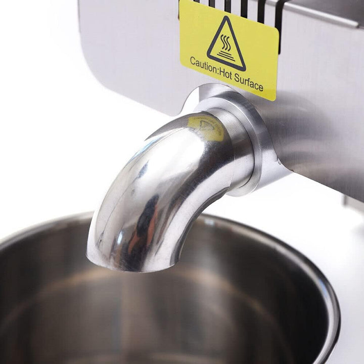 SHZICMY Edelstahl Ölpresse, 750W, 7kg/h, Walnuss, Erdnuss, Sojabohnen, Sonnenblumenkerne, Sesam, Tee