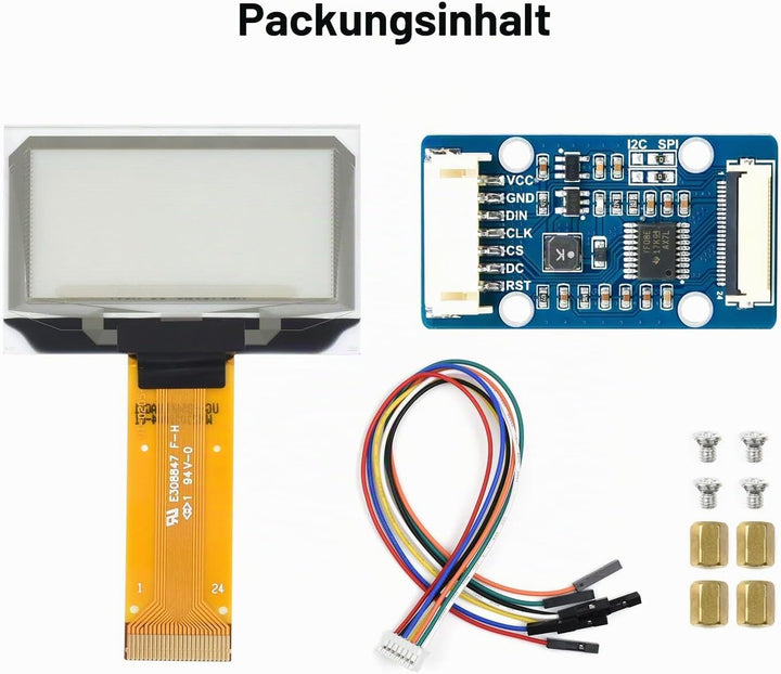 Waveshare 1.51inch Transparent OLED 128×64 Resolution Light Blue Color Display Compatible with Raspb